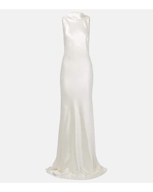 Danielle Frankel Bridal Robe Arlo Aus Wolle Und Seide - Weiß