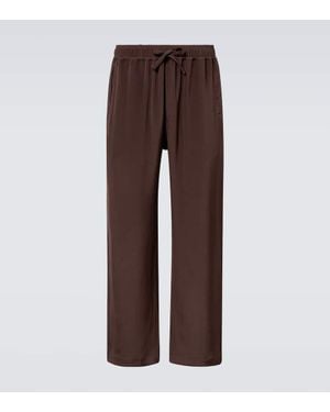 Saman Amel Silk Wide-Leg Trousers - Brown