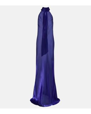 Galvan London Robe Sienna Aus Organza - Blau