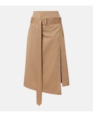 Acne Studios Innara Belted Cotton Twill Midi Skirt - Natural