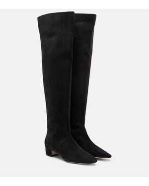 Manolo Blahnik Gore Suede Over-The-Knee Boots - Black