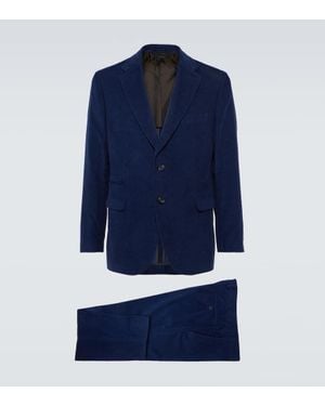 Brioni Anzug Aus Cord - Blau