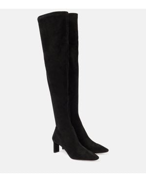 Aquazzura Zenn 65 Suede Knee-high Boots - Black