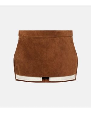 Rick Owens Minirock Fog Aus Veloursleder - Braun