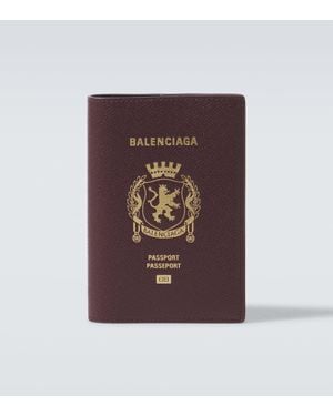 Logo leather passport holder Balenciaga de hombre de color Negro Lyst
