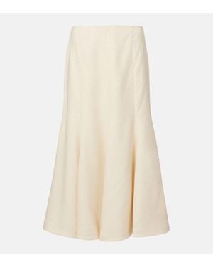 Gabriela Hearst Selma Flared Silk Midi Skirt - Natural