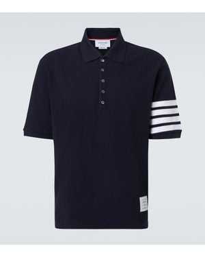 Thom Browne Polohemd 4-Bar Aus Baumwolle - Blau