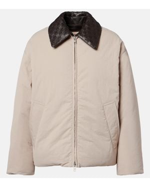Bottega Veneta Daunenjacke Intrecciato Mit Leder - Natur