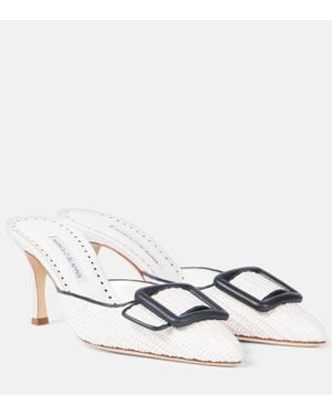 Manolo Blahnik Mules Maysale 70 - Bianco