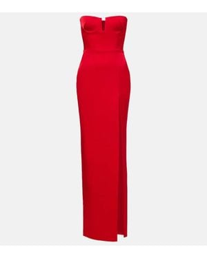 Alex Perry Crepe Satin Bustier Gown - Red
