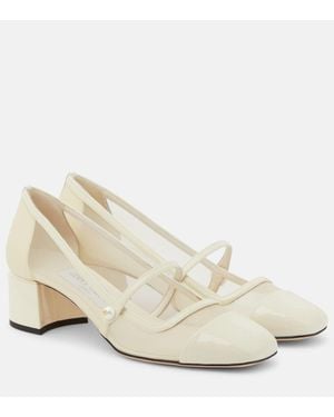 Jimmy Choo Bridal Mary-Jane-Pumps Elisa 45 Mit Lackleder - Weiß