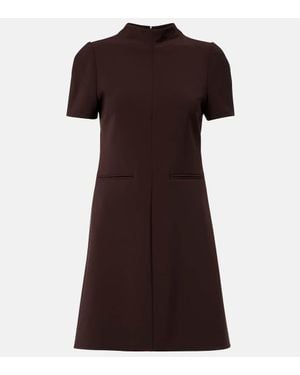 Courreges Vestido Corto De Sarga - Marrón