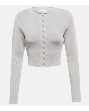 Victoria Beckham Cropped-Cardigan - Grau