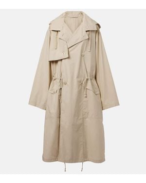 Lemaire Cotton Hooded Trench Coat - Natural