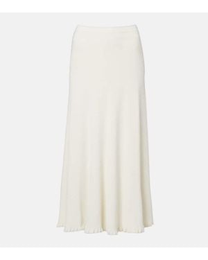 Proenza Schouler Label Stina Ribbed-Knit Midi Skirt - White