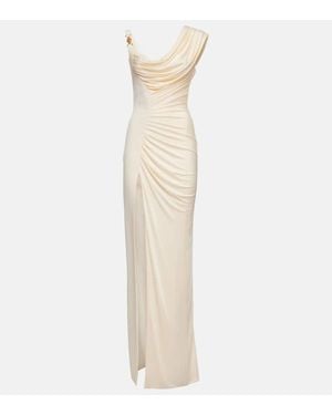Versace Dress With A Front Slit - Natural