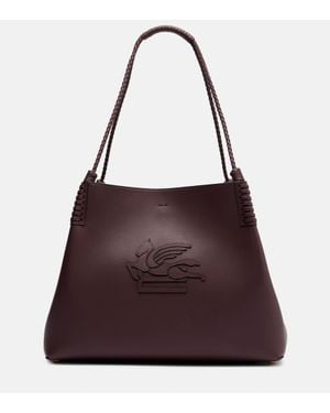 Etro Schultertasche Libra Medium Aus Leder - Lila
