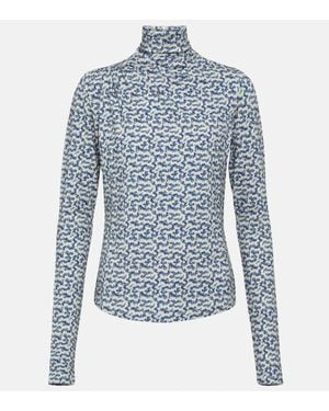 Isabel Marant Bedrucktes Top Lou aus Jersey - Blau