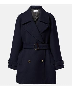 Loewe Mantel Aus Wolle - Blau