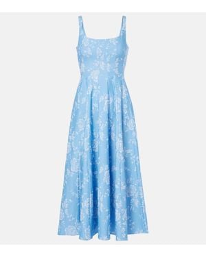 STAUD Bedrucktes Kleid Wells - Blau
