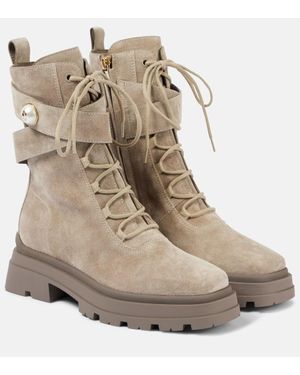 Jimmy Choo Anfibi Noemi 45 in suede - Neutro