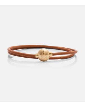 Loewe Anagram Embellished Leather Bracelet - Brown