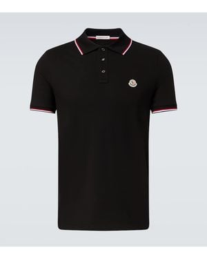 Moncler Permanent Cotton Jersey Polo Shirt - Black