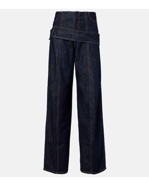 Sportmax Low-Rise Wide-Leg Jeans Runway - Blau
