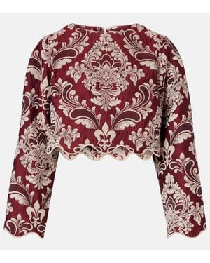 FARM Rio Floral Crop Top - Red