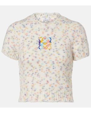Loewe Anagram Ribbed-Knit Top - White