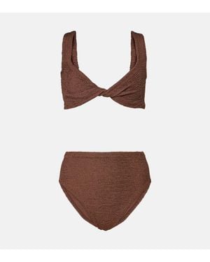 Hunza G Bikini Jamie Arricciato - Marrone