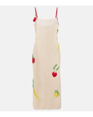 STAUD Adeline Crochet Cotton Beach Dress - White