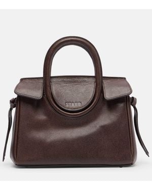 STAUD Maude Mini Leather Tote Bag - Brown