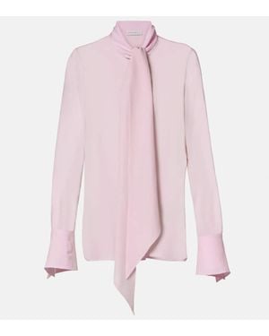 Nina Ricci Hemd Lavalliere Aus Crepe De Chine Aus Seide - Pink
