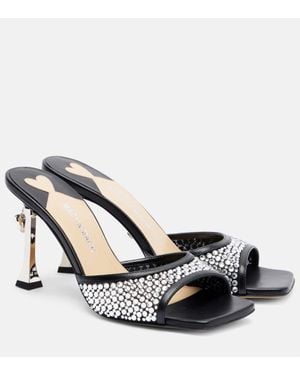 Mach & Mach Mules Puffy Heart Ring 95 En Cuir - Métallisé