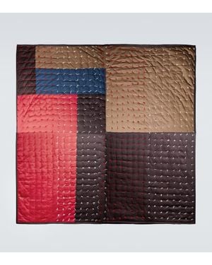 Bode Embroidered Cotton-Blend Quilt Scarf - Brown