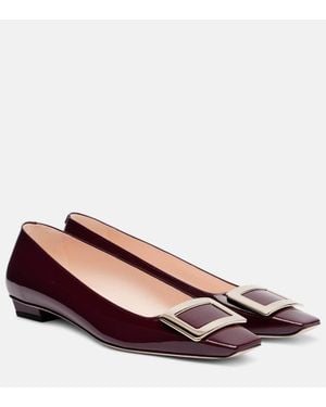 Roger Vivier Belle Vivier Patent Leather Ballet Flats - Red