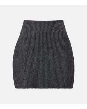 Givenchy Ribbed-Knit Wool And Alpaca-Blend Miniskirt - Gray