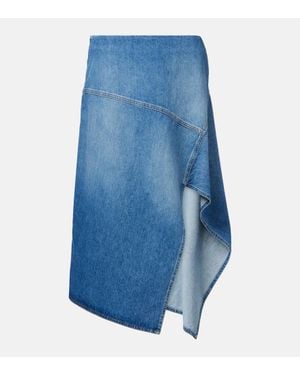 Plan C Midirock Aus Denim - Blau