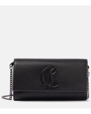 Christian Louboutin Logo Leather Wallet On Chain - Black