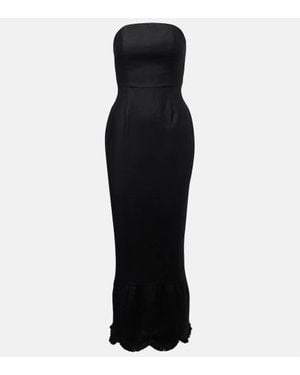 Posse Essie Strapless Linen Gown - Black