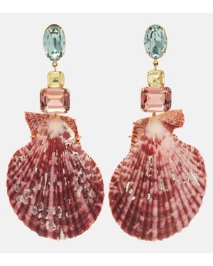 Jennifer Behr Boucles D'Oreilles Calabria A Ornements - Rouge