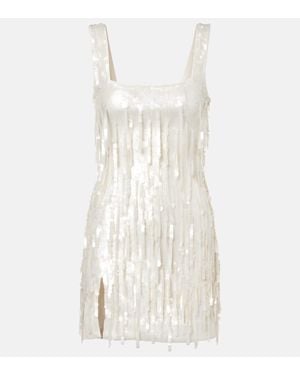 STAUD Minikleid Le Sable Mit Pailletten - Weiß