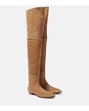 The Row Overknee-Stiefel Awar Aus Veloursleder - Braun