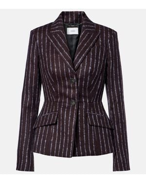 Erdem Pinstripe Wool And Mohair Blazer - Black