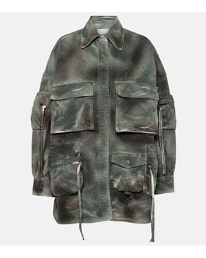 The Attico Chaqueta Cargo En Denim De Camuflaje - Verde