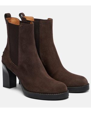 Tod's Chelsea Boots 80 Aus Veloursleder - Braun