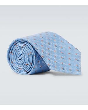 Gucci Krawatte Gg Aus Seiden-Jacquard - Blau