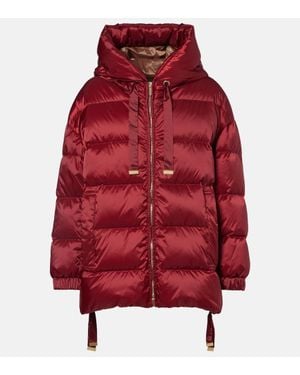 Max Mara Felice Hooded Taffeta Down Jacket - Red
