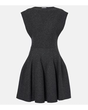 Alaïa Godet Silk-Blend Minidress - Black